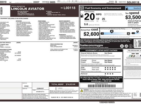 Used 2025 Lincoln Aviator Reserve w/ Jet Appearance Package AWD/4WD image 8