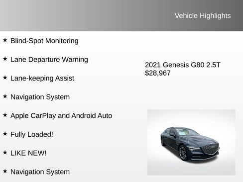 Used 2021 Genesis G80 2.5T w/ Prestige Package image 8