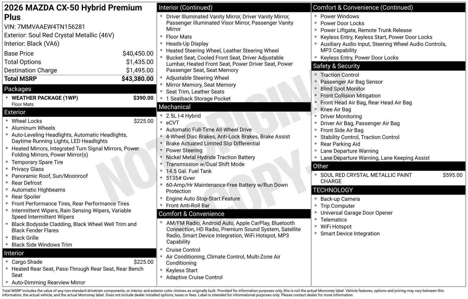 Certified 2026 MAZDA CX-50 2.5 Hybrid w/ Weather Package AWD/4WD image 2