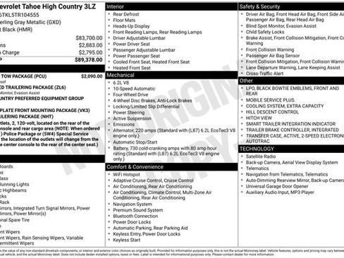 New 2026 Chevrolet Tahoe High Country w/ Sun And Tow Package image 6