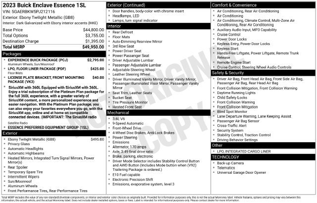Used 2023 Buick Enclave Essence w/ Experience Buick Package FWD image 45