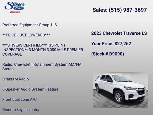 Used 2023 Chevrolet Traverse LS FWD image 8