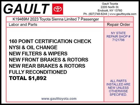 Certified 2023 Toyota Sienna Limited AWD/4WD image 2