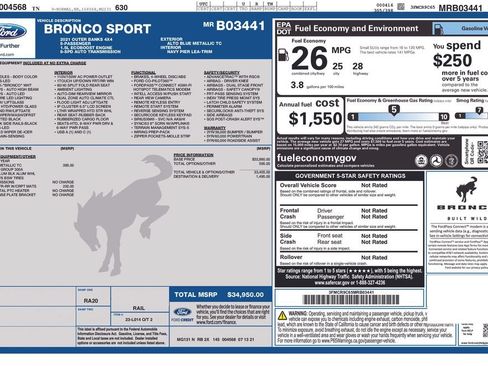 Used 2021 Ford Bronco Sport Outer Banks AWD/4WD image 52