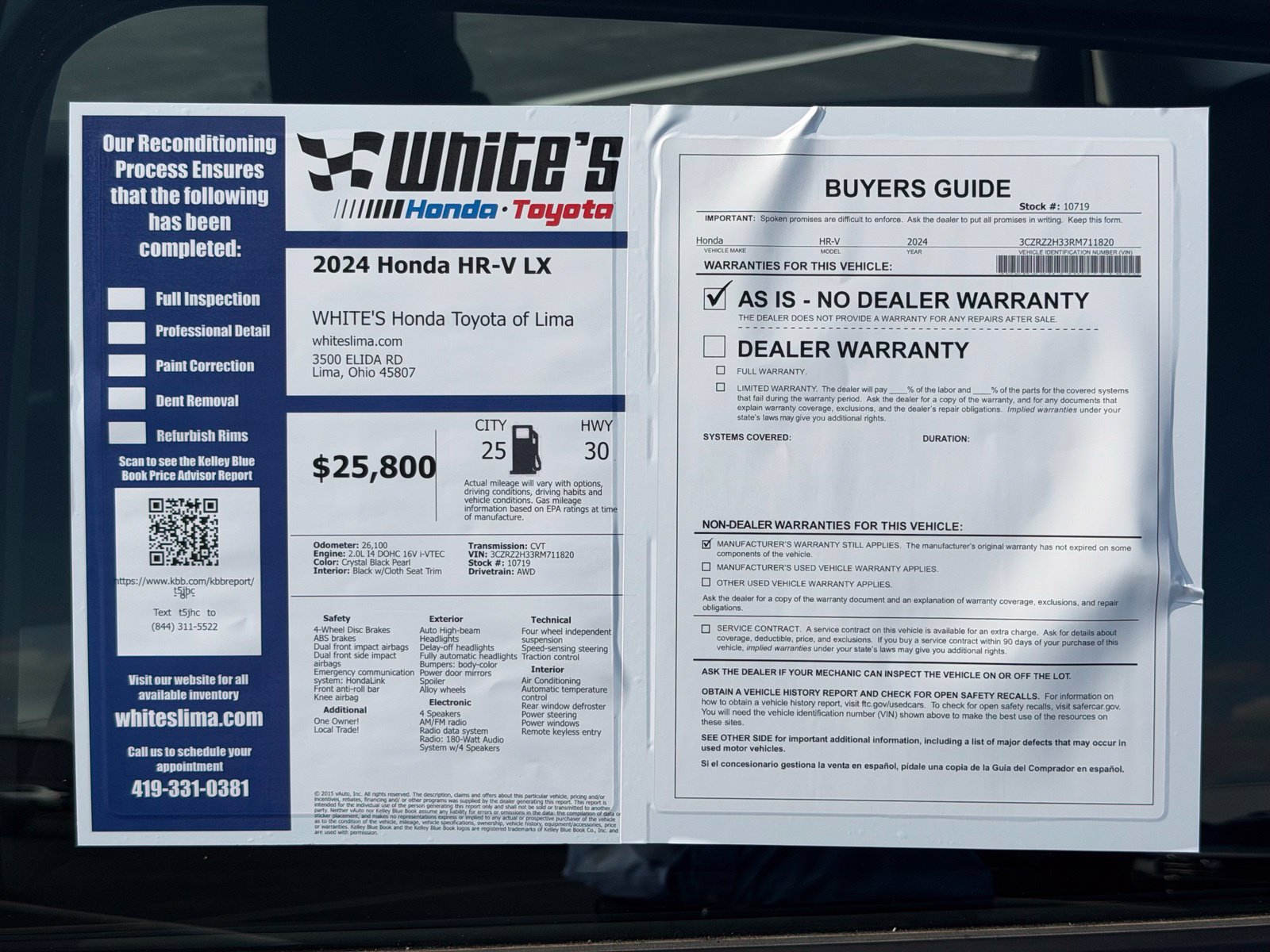 Used 2024 Honda HR-V LX image 28