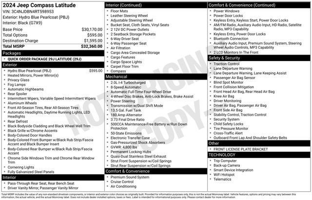 Used 2024 Jeep Compass Latitude AWD/4WD image 2