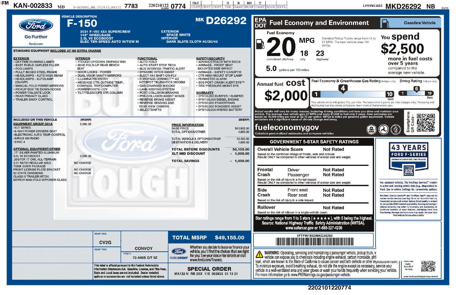 Used 2021 Ford F150 XLT w/ Equipment Group 301A Mid AWD/4WD image 35
