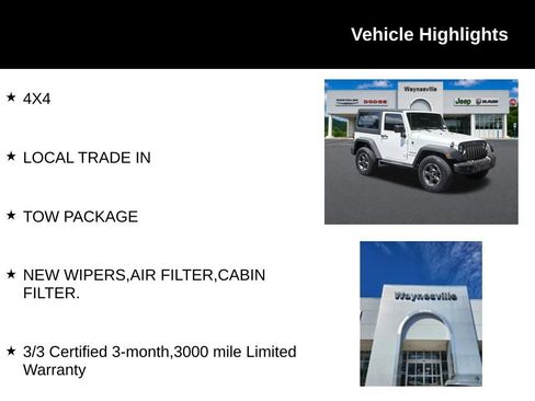 Used 2017 Jeep Wrangler Sport w/ Trailer Tow Group AWD/4WD image 2