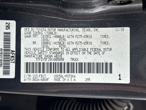 Used 2019 Toyota Tundra SR5 w/ TRD Off Road Package AWD/4WD image 56
