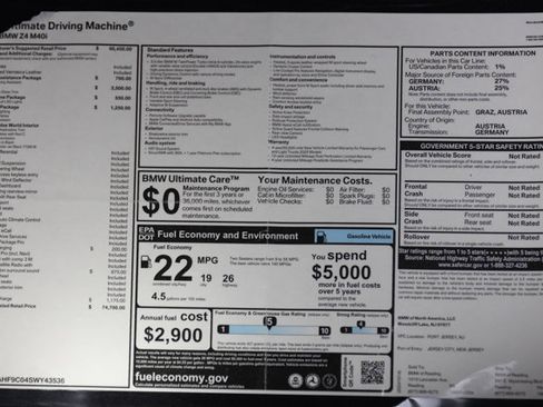 Used 2025 BMW Z4 M40i w/ Edition image 12