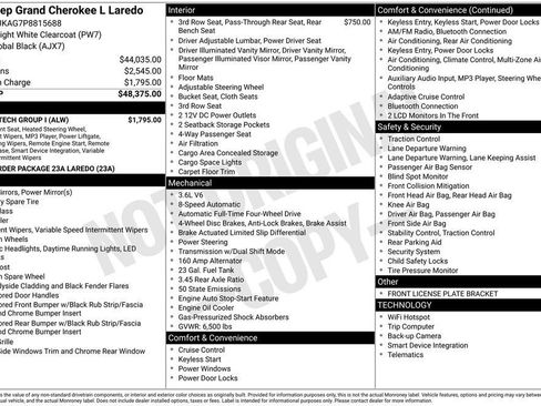 Used 2023 Jeep Grand Cherokee L Laredo w/ Luxury Tech Group I AWD/4WD image 10