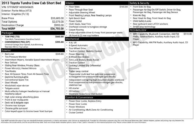 Used 2013 Toyota Tundra 4x4 CrewMax w/ Tow Pkg image 29