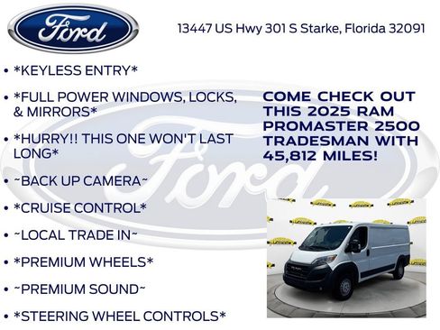 Used 2025 RAM ProMaster 2500 w/ Convenience Group FWD image 12