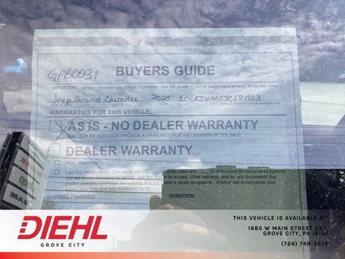 Used 2025 Jeep Grand Cherokee Limited w/ Black Appearance Package AWD/4WD image 11