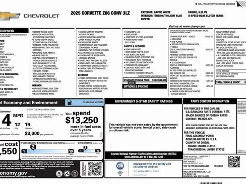 New 2025 Chevrolet Corvette Z06 w/ Z07 Performance Package RWD image 33