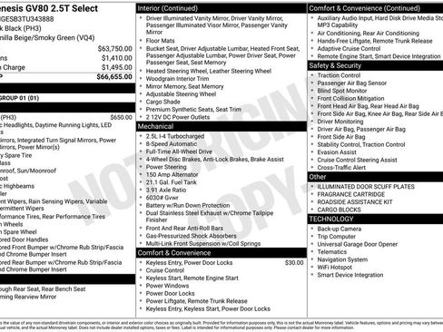 New 2026 Genesis GV80 2.5T Select AWD/4WD image 5
