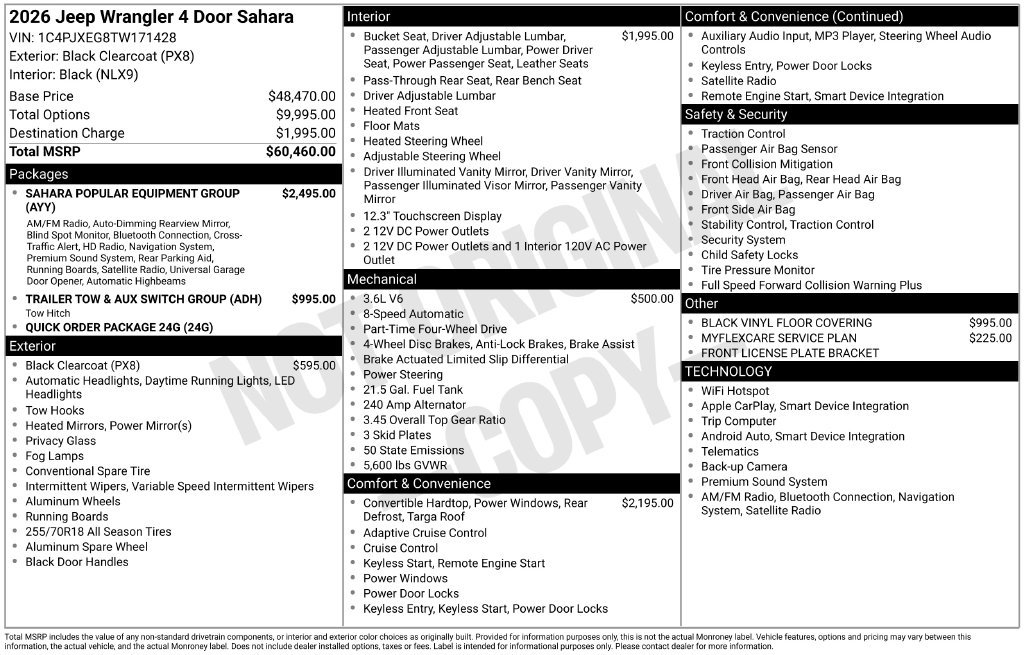 New 2026 Jeep Wrangler Unlimited Sahara AWD/4WD image 6