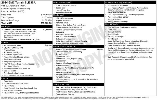 Used 2024 GMC Terrain SLE w/ Driver Convenience Package AWD/4WD image 2