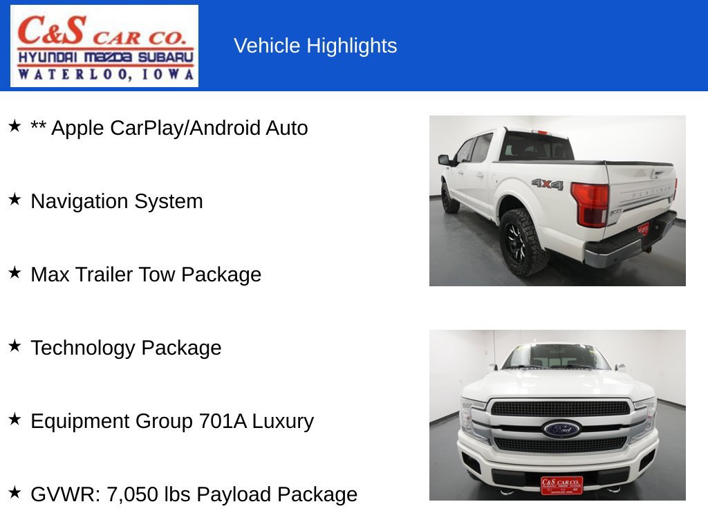 Used 2020 Ford F150 Platinum w/ Equipment Group 701A Luxury AWD/4WD image 7