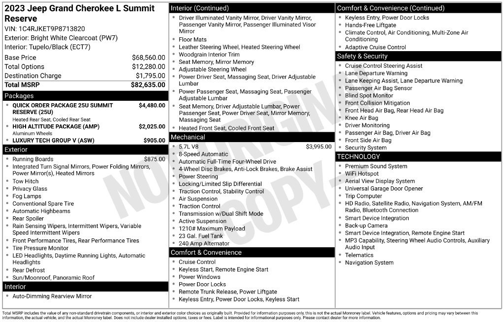 Used 2023 Jeep Grand Cherokee L Summit AWD/4WD image 7