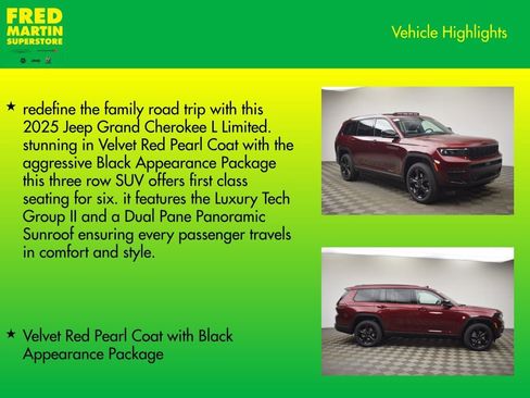 New 2025 Jeep Grand Cherokee L Limited w/ Luxury Tech Group II AWD/4WD image 8