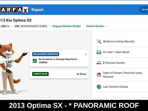 Used 2013 Kia Optima SX w/ Premium Touring Pkg FWD image 9