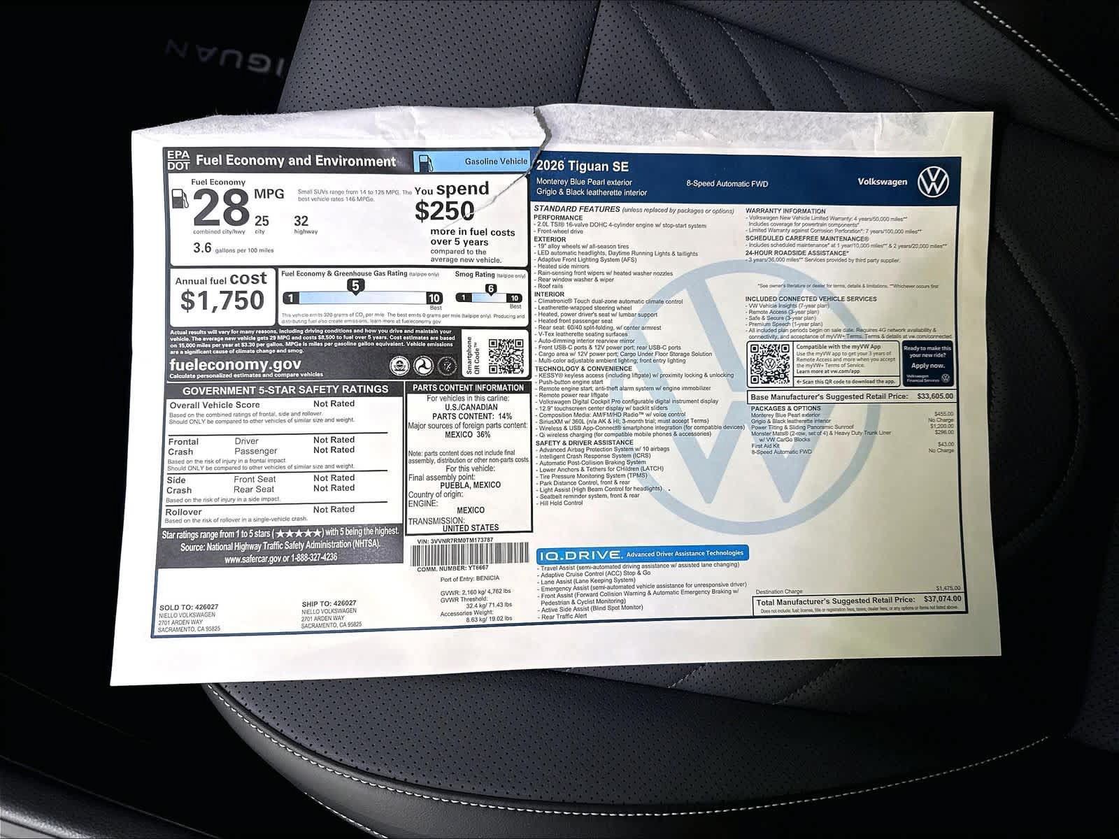 New 2026 Volkswagen Tiguan SE FWD image 13