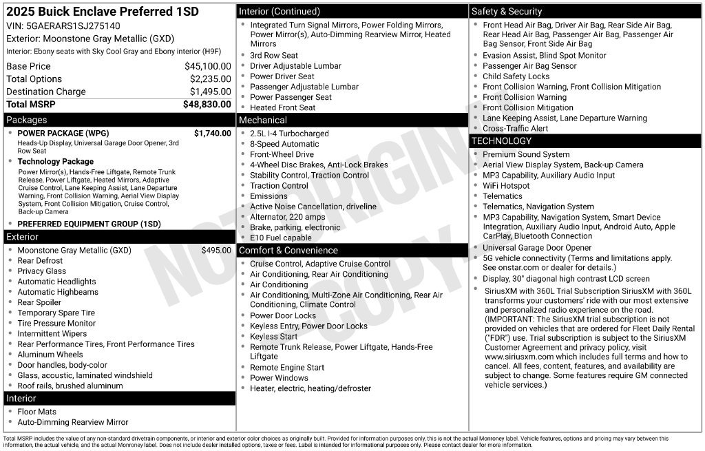 Used 2025 Buick Enclave Preferred w/ Power Package FWD image 5