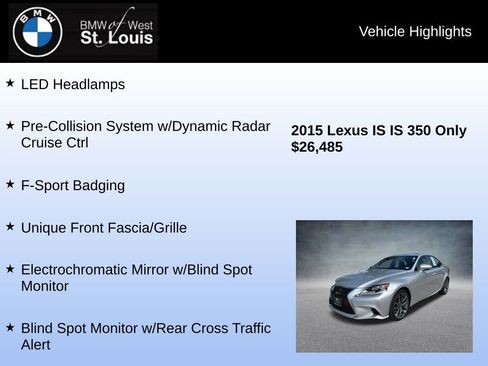 Used 2015 Lexus IS 350 AWD w/ F-Sport Package image 16