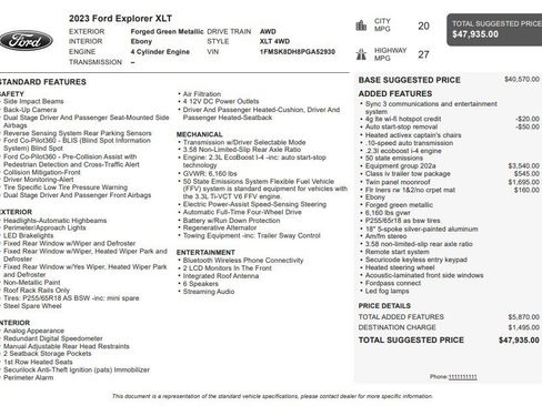Used 2023 Ford Explorer XLT w/ Equipment Group 202A AWD/4WD image 37