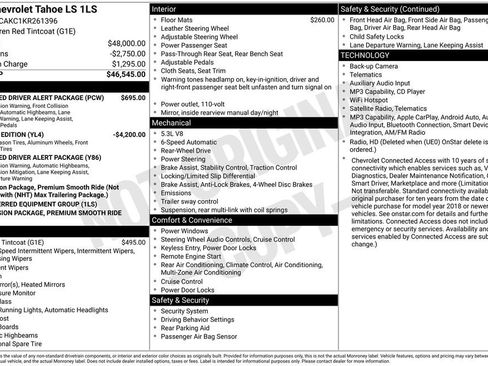 Used 2019 Chevrolet Tahoe LS w/ Enhanced Driver Alert Package RWD image 28