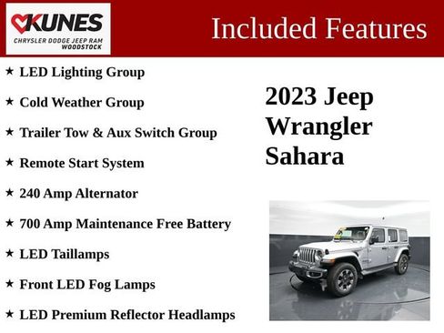 Used 2023 Jeep Wrangler Unlimited Sahara w/ LED Lighting Group AWD/4WD image 3