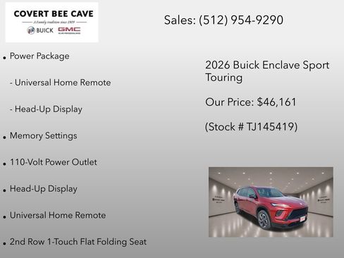 New 2026 Buick Enclave Sport Touring w/ Power Package FWD image 12