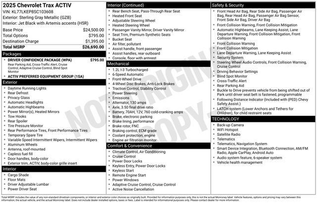 Used 2025 Chevrolet Trax ACTIV w/ Driver Confidence Package FWD image 5