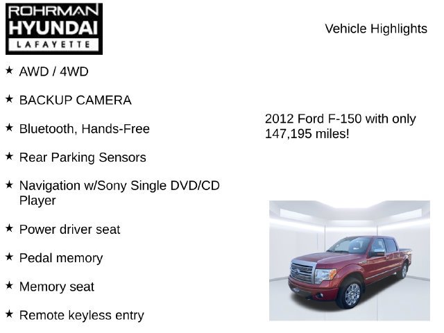 Used 2012 Ford F150 Platinum AWD/4WD image 8