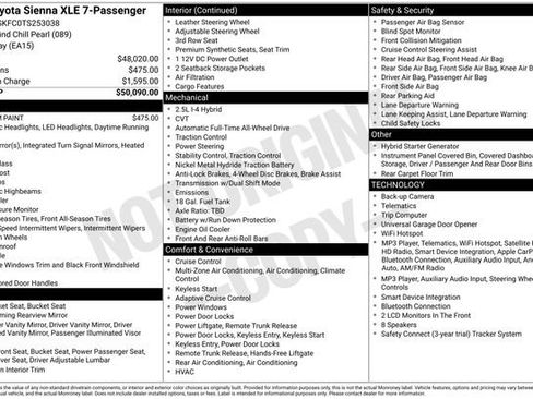 Used 2026 Toyota Sienna XLE AWD/4WD image 2