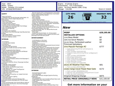 Used 2017 Subaru Forester 2.5i Limited w/ Popular Package #2 image 20