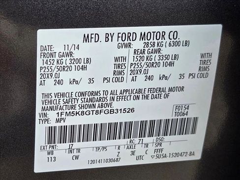 Used 2015 Ford Explorer Sport w/ Equipment Group 401A AWD/4WD image 22
