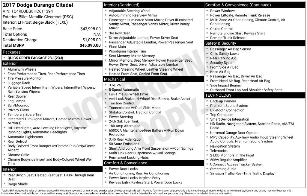 Used 2017 Dodge Durango Citadel AWD/4WD image 2