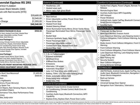 New 2026 Chevrolet Equinox RS w/ Convenience Package III AWD/4WD image 60
