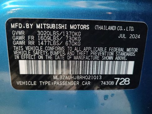 Used 2024 Mitsubishi Mirage ES FWD image 33