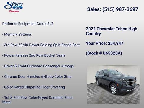 Used 2022 Chevrolet Tahoe High Country AWD/4WD image 8