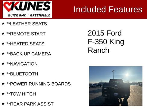 Used 2015 Ford F350 King Ranch w/ King Ranch w/Chrome Package image 2