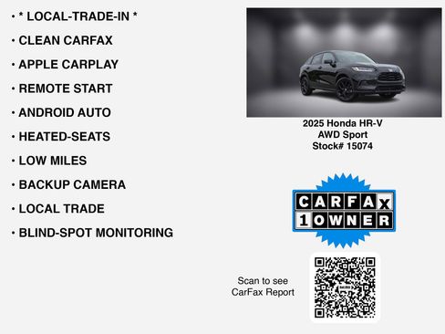 Used 2025 Honda HR-V Sport image 7