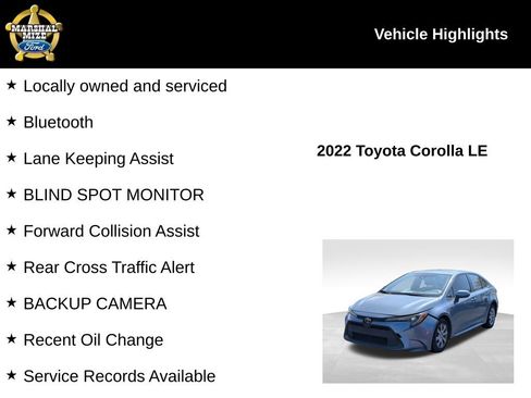 Used 2022 Toyota Corolla LE image 2