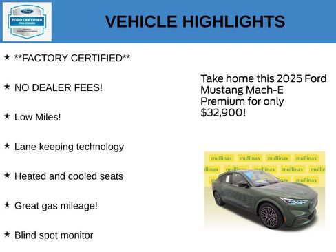 Certified 2025 Ford Mustang Mach-E Premium RWD image 11