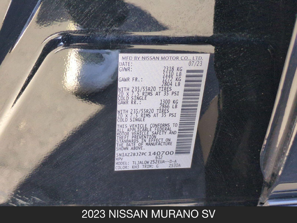 Certified 2023 Nissan Murano SV w/ SV Midnight Edition Package FWD image 24