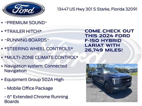 Certified 2024 Ford F150 Lariat w/ Equipment Group 502A High AWD/4WD image 17