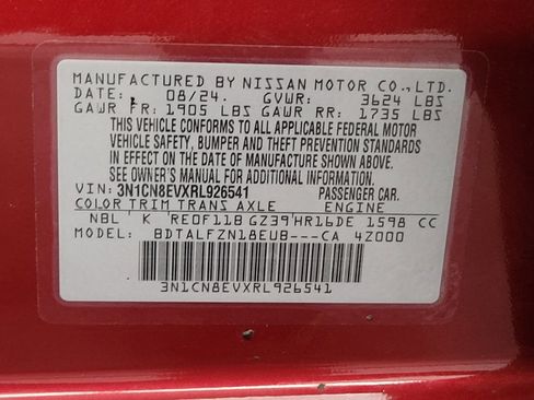 Used 2024 Nissan Versa SV w/ Trunk Package FWD image 33