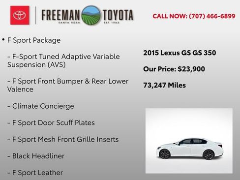 Used 2015 Lexus GS 350 w/ F Sport Package image 5